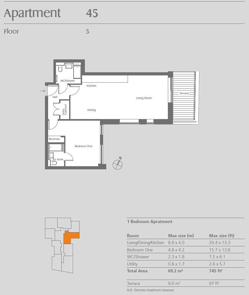 1 bedroom flat for sale - floorplan