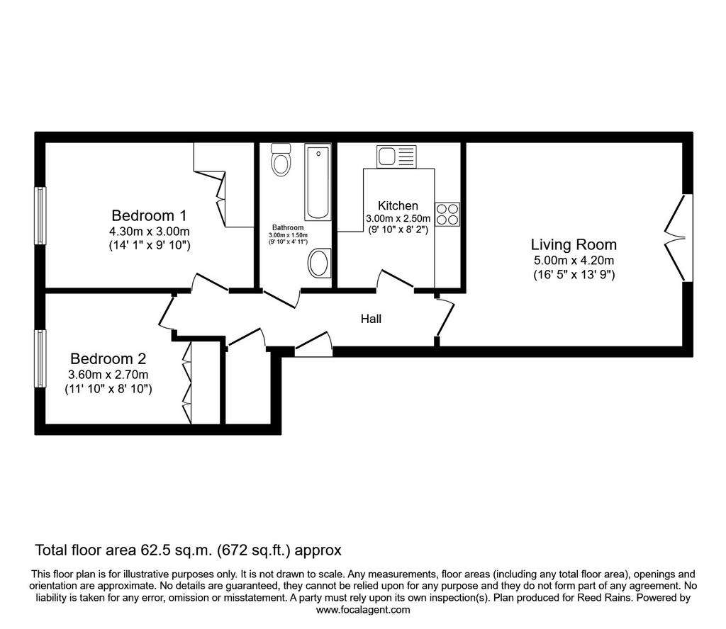 2 bedroom flat for sale - floorplan