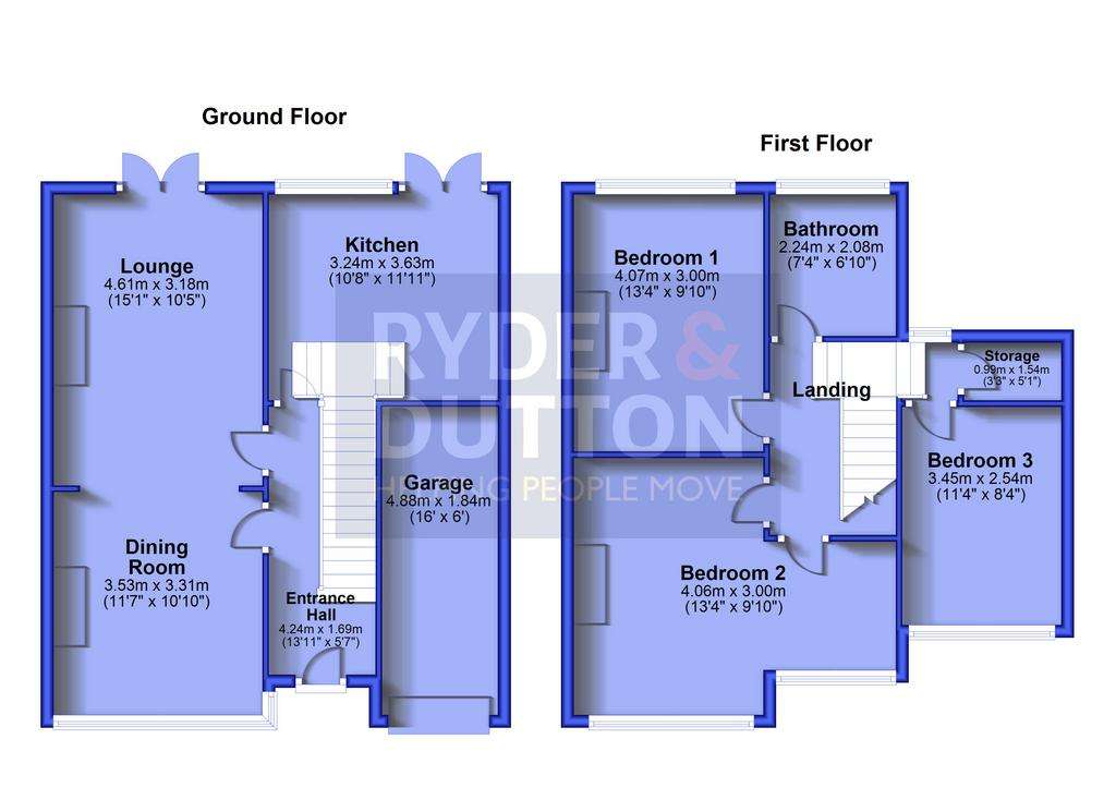 4 bedroom semi-detached house for sale - floorplan