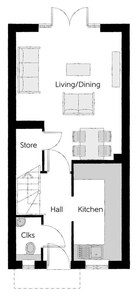 2 bedroom semi-detached house for sale - floorplan