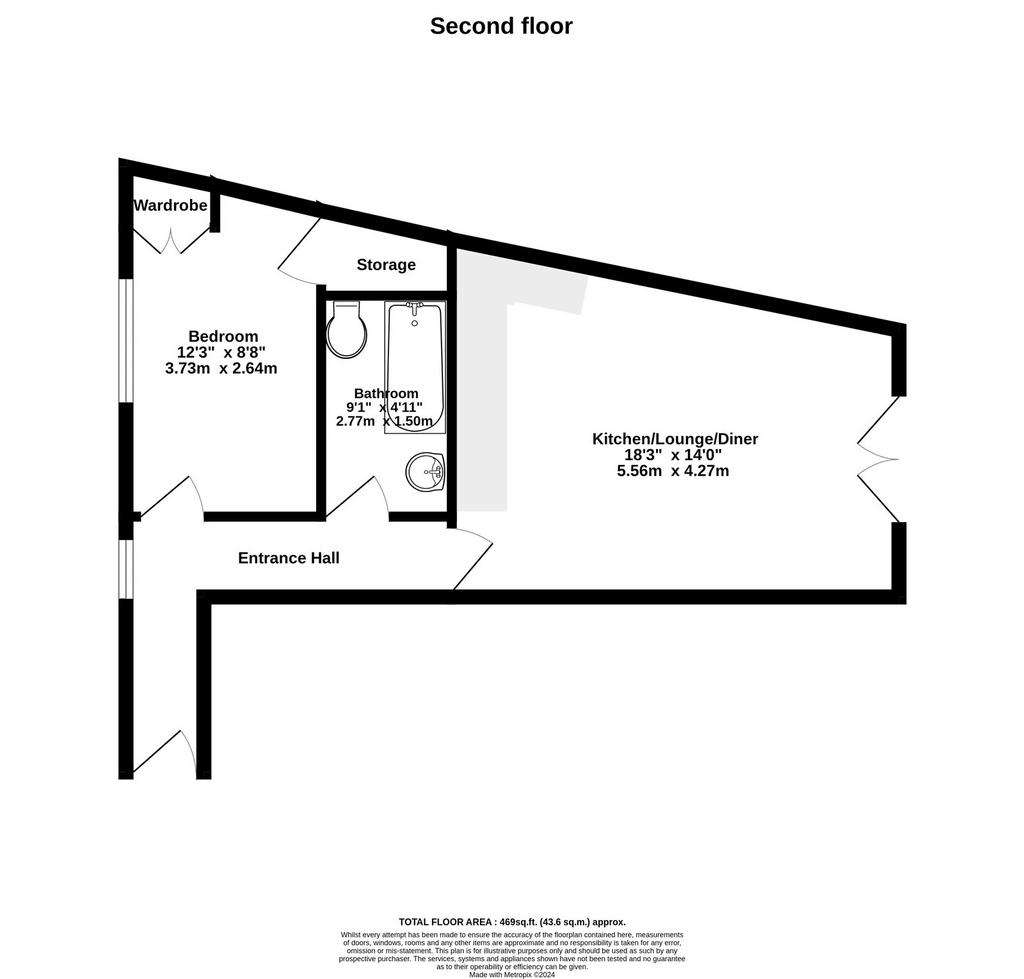 1 bedroom flat for sale - floorplan