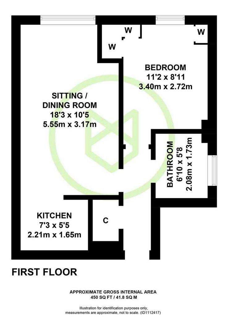 1 bedroom flat for sale - floorplan