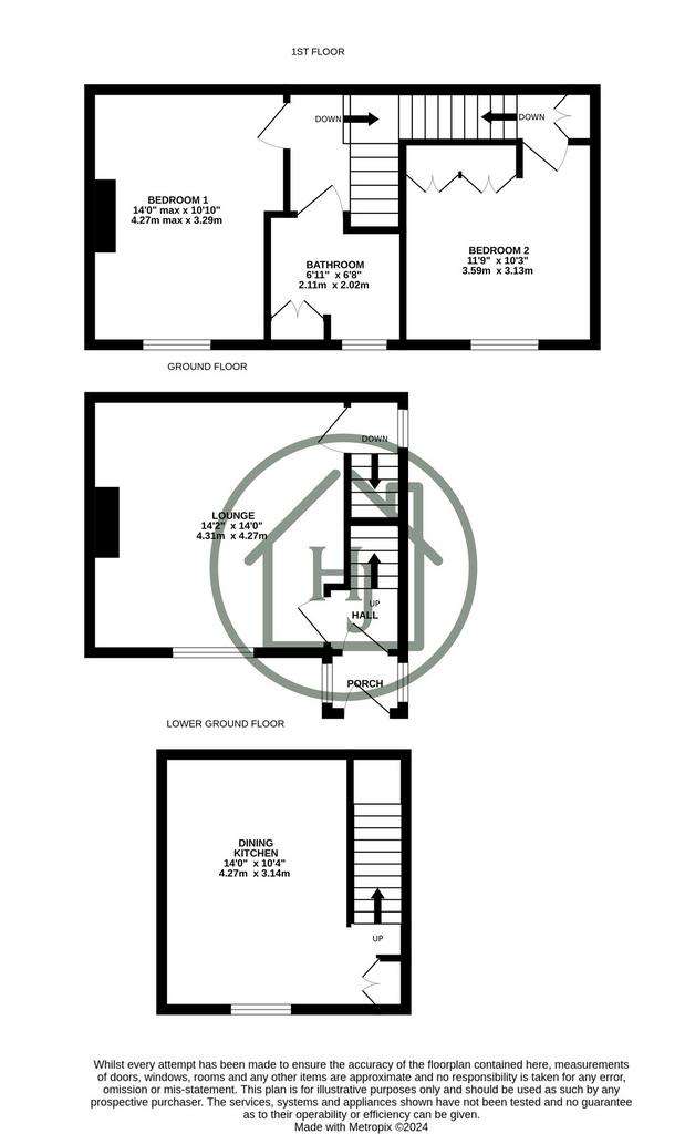 2 bedroom end of terrace house for sale - floorplan