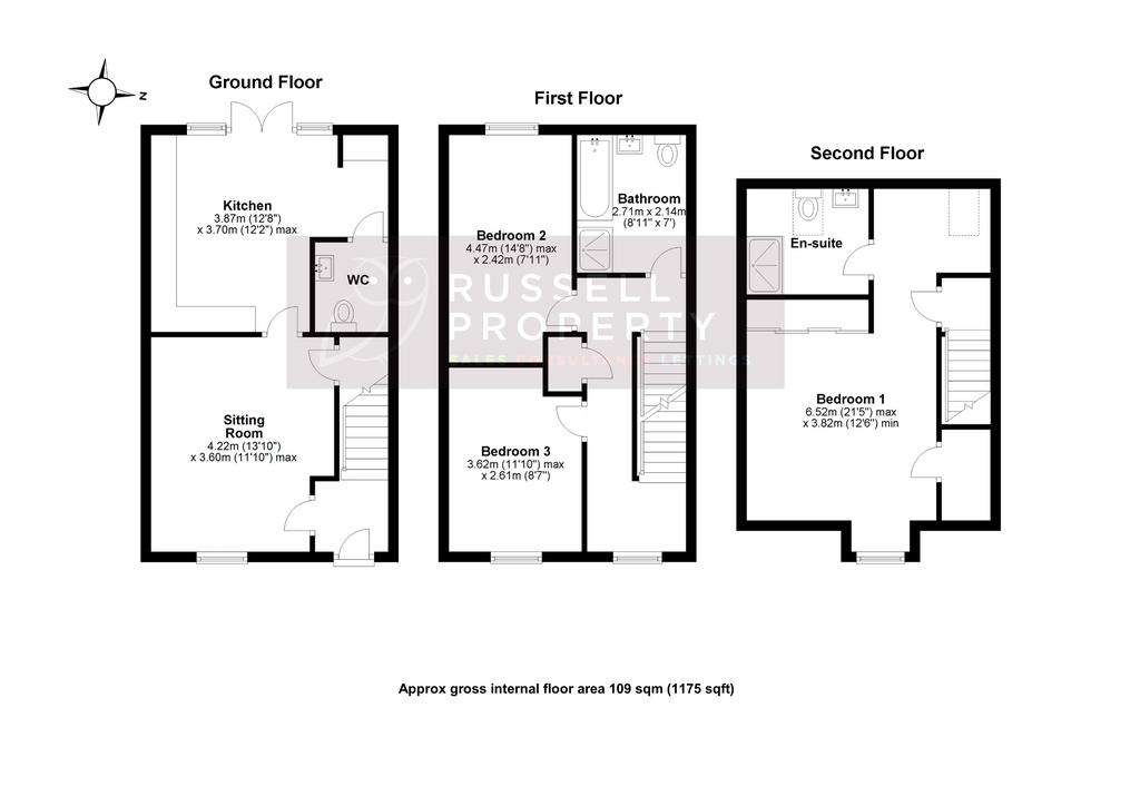 3 bedroom semi-detached house for sale - floorplan