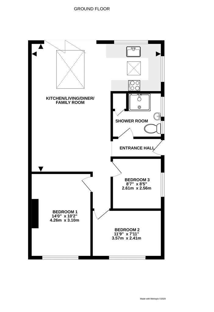 3 bedroom bungalow for sale - floorplan