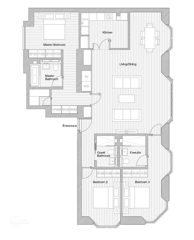 3 bedroom flat for sale - floorplan