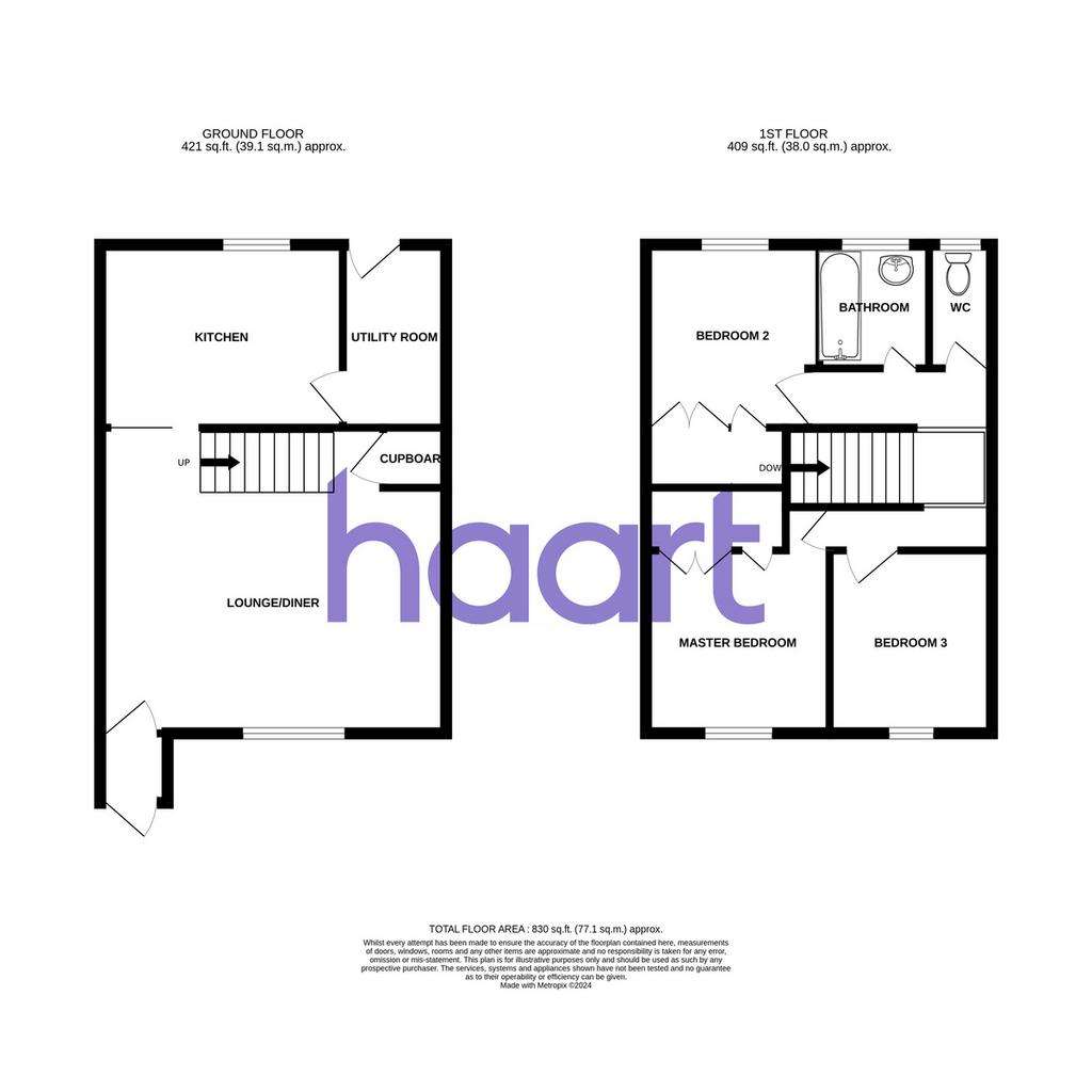 3 bedroom terraced house for sale - floorplan