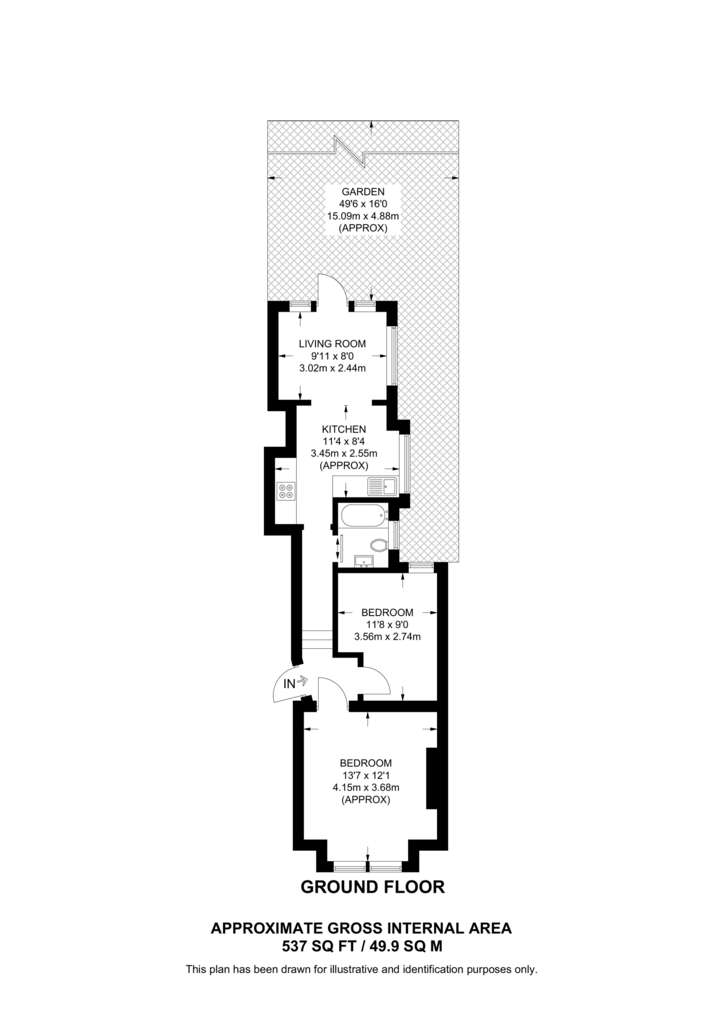 1 bedroom flat to rent - floorplan