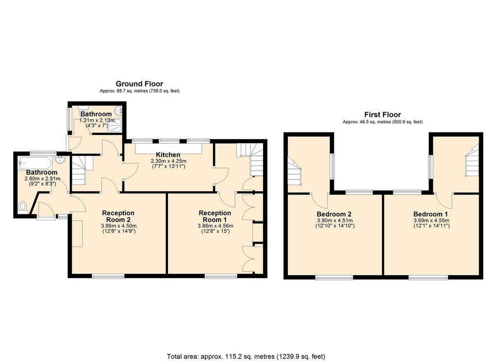 2 bedroom detached house for sale - floorplan