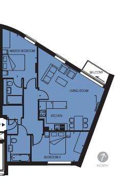 2 bedroom flat to rent - floorplan