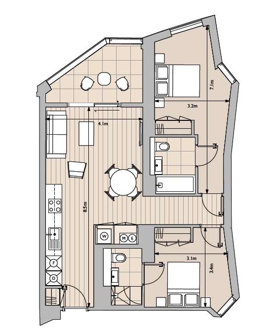 2 bedroom flat for sale - floorplan