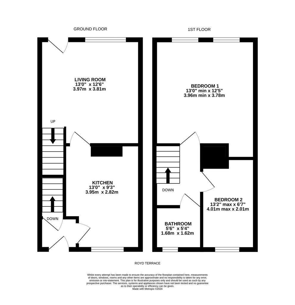 2 bedroom terraced house for sale - floorplan