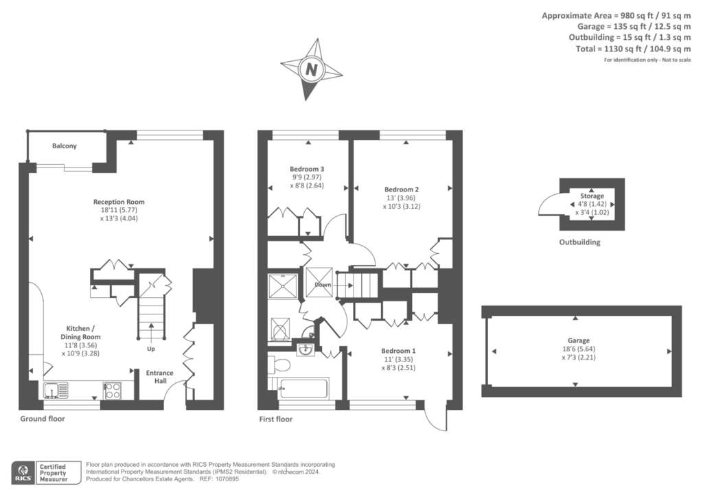 3 bedroom flat for sale - floorplan