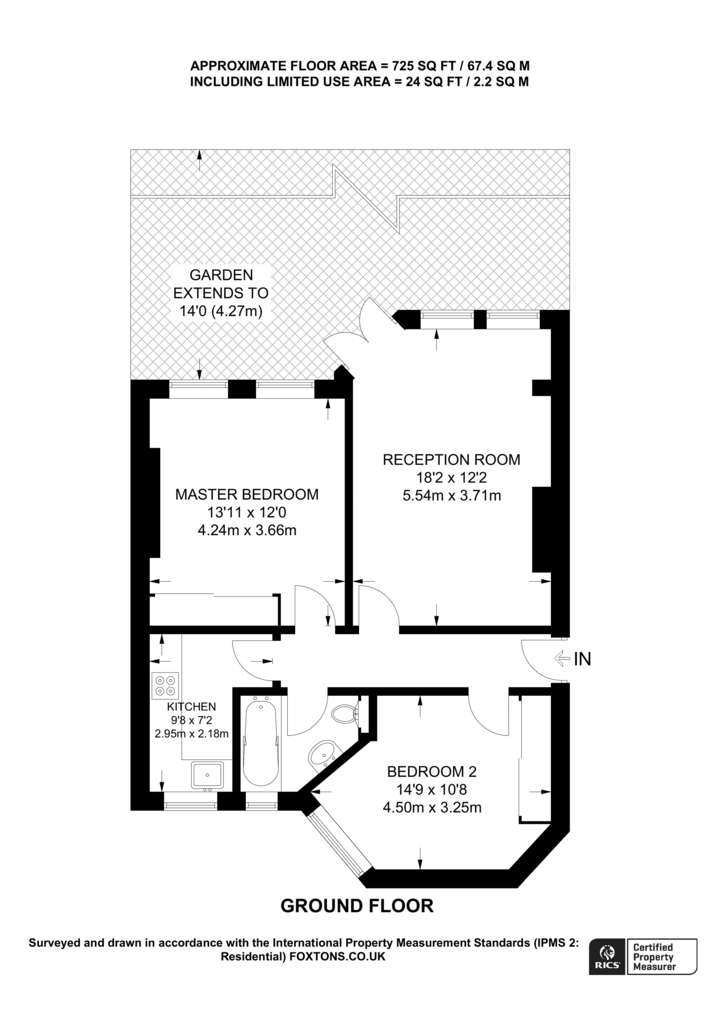 2 bedroom flat to rent - floorplan