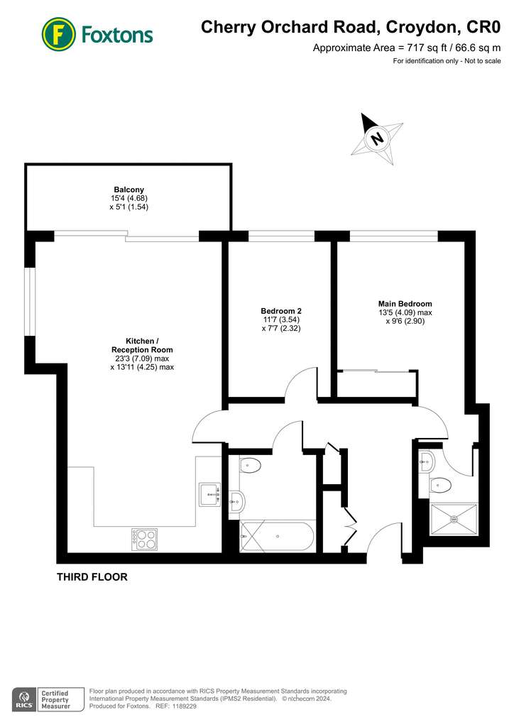 2 bedroom flat to rent - floorplan