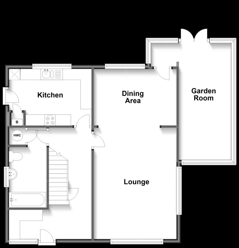 2 bedroom chalet for sale - floorplan