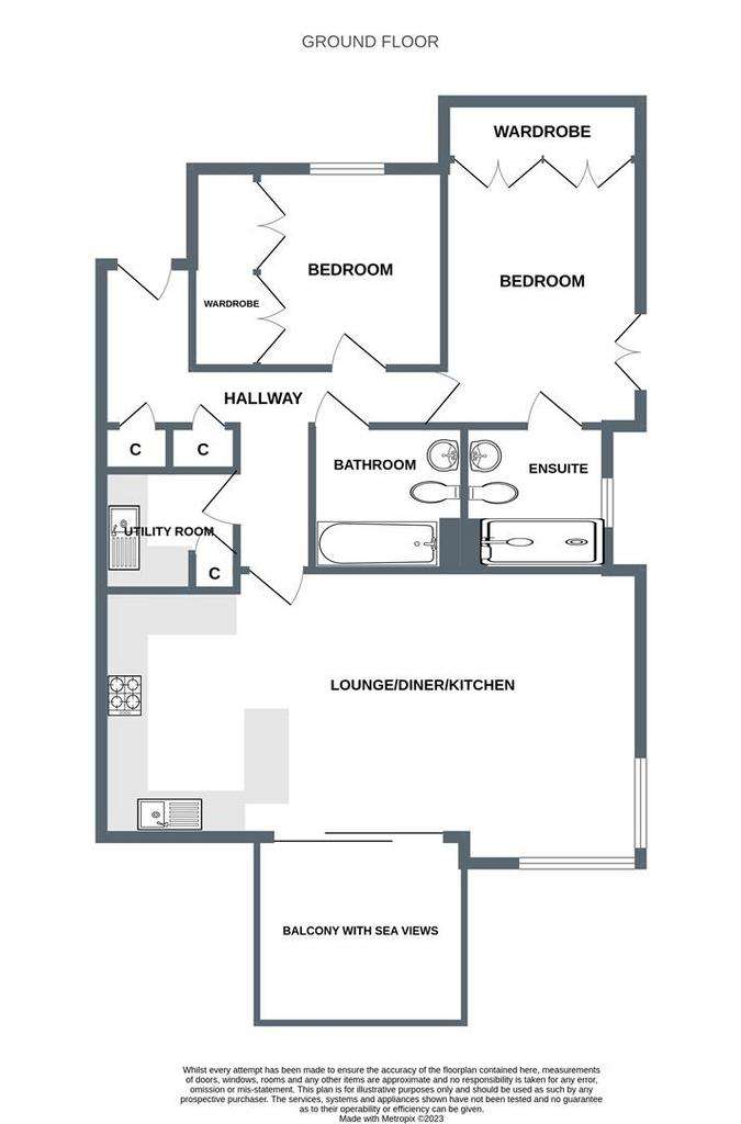 2 bedroom flat to rent - floorplan