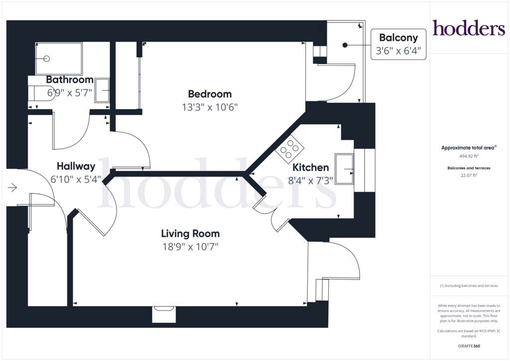 1 bedroom flat for sale - floorplan