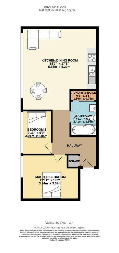 2 bedroom flat for sale - floorplan