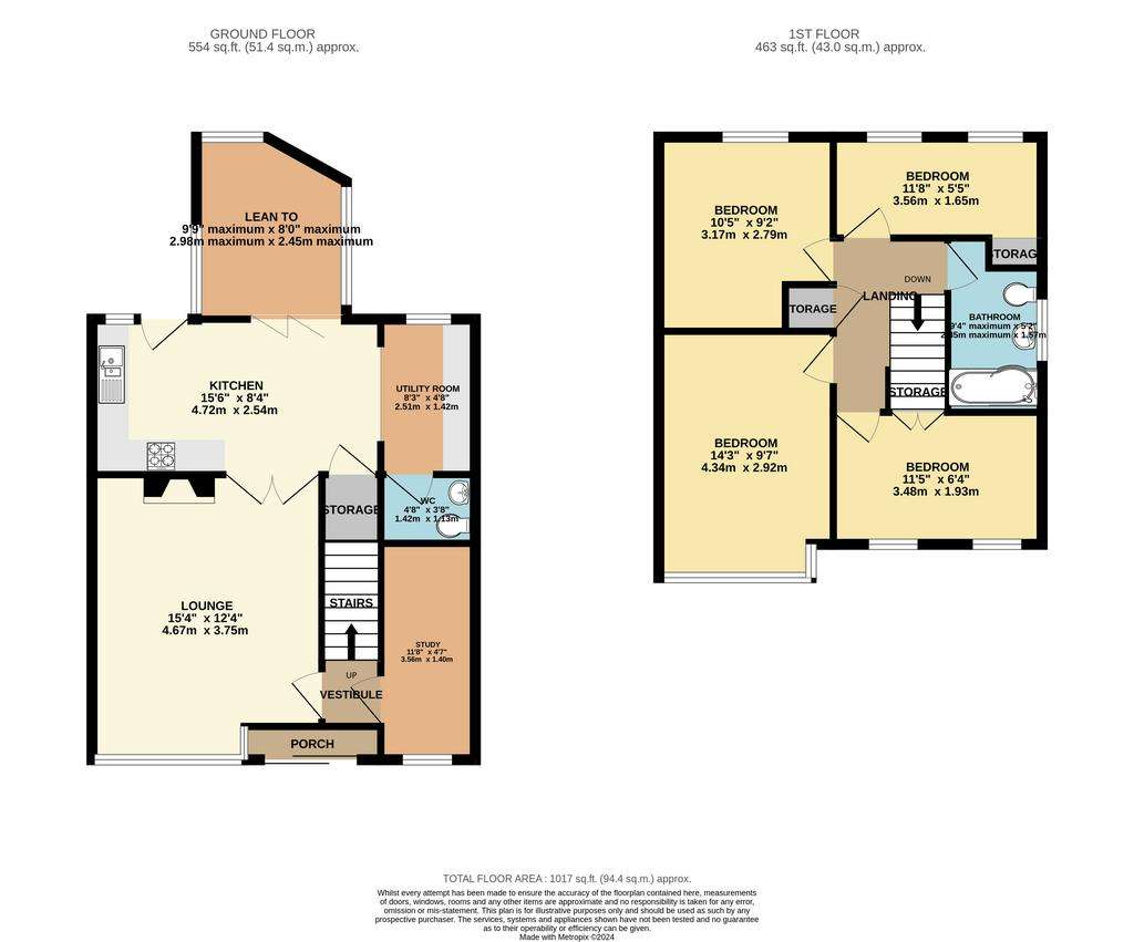 4 bedroom semi-detached house for sale - floorplan