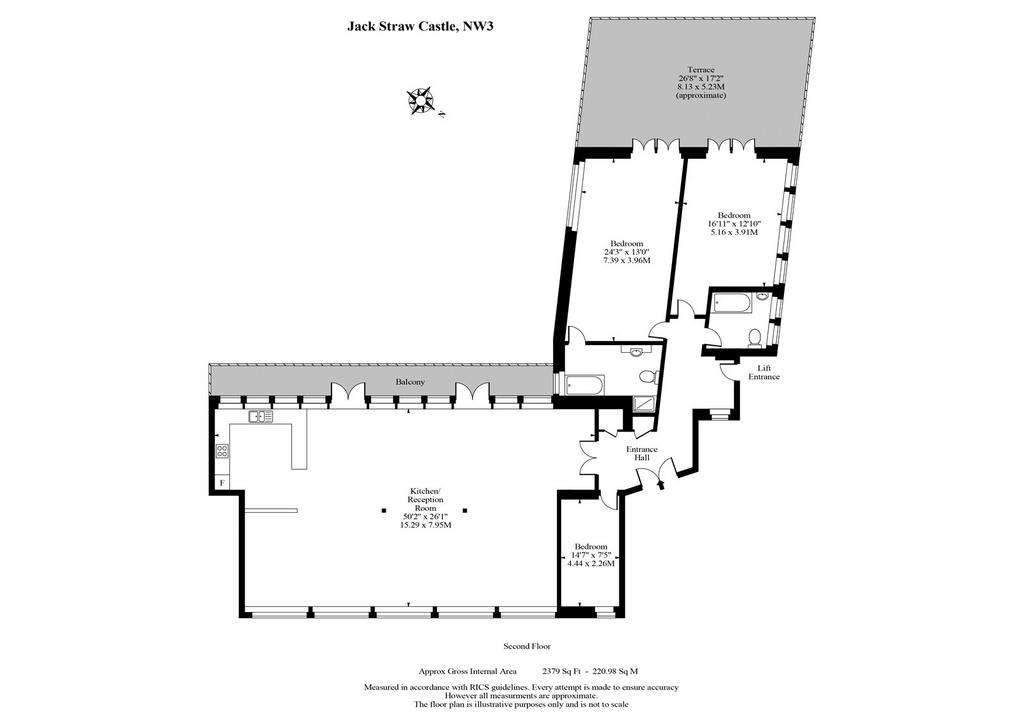 3 bedroom flat to rent - floorplan