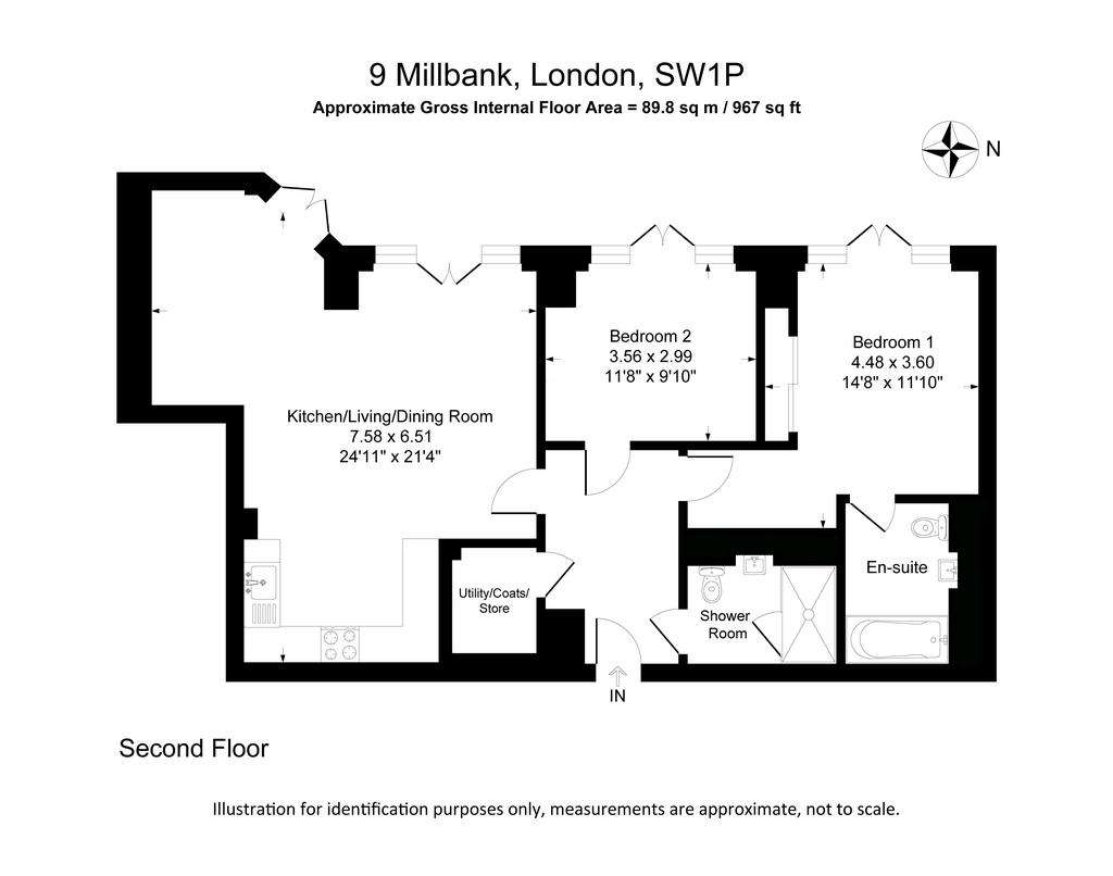 2 bedroom flat for sale - floorplan