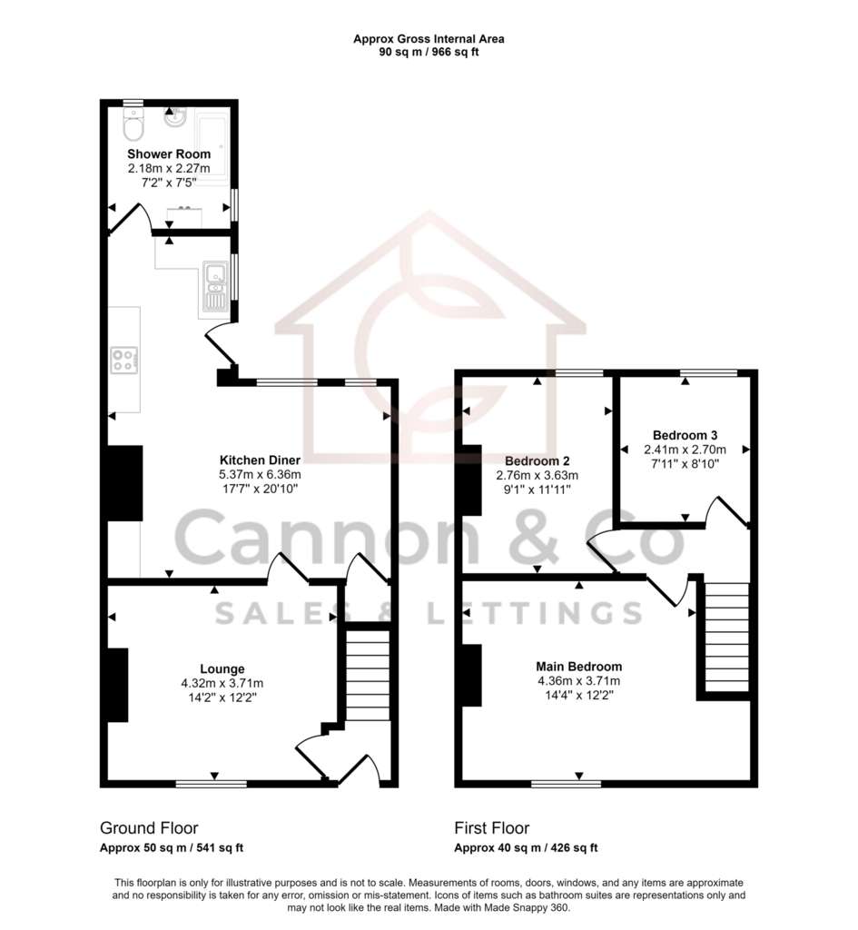 3 bedroom semi-detached house for sale - floorplan