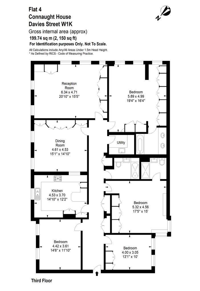 4 bedroom flat to rent - floorplan