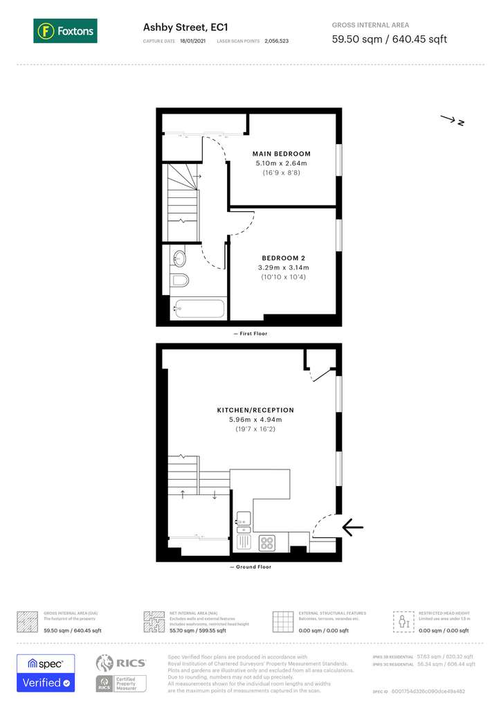 2 bedroom flat to rent - floorplan