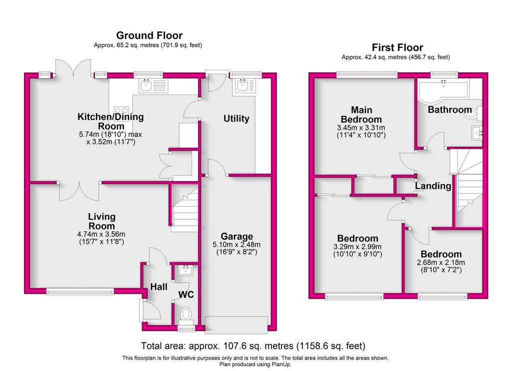 3 bedroom detached house to rent - floorplan