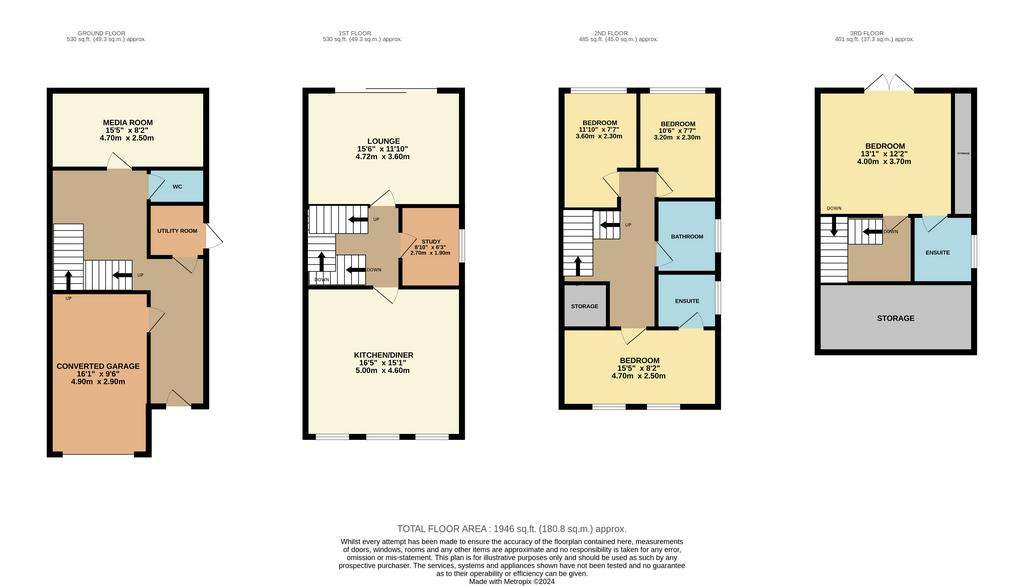 4 bedroom detached house for sale - floorplan