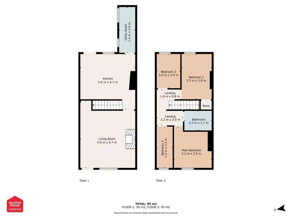 4 bedroom terraced house for sale - floorplan