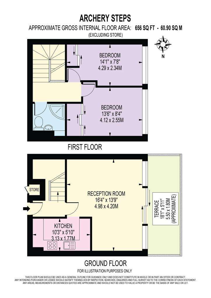 2 bedroom duplex apartment to rent - floorplan