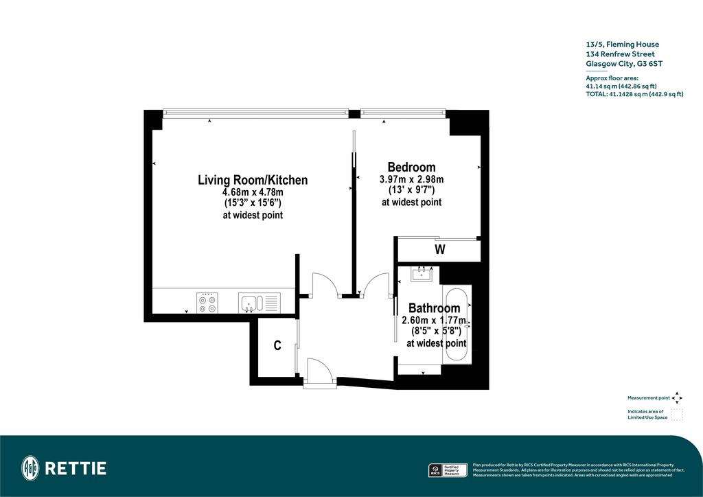 1 bedroom flat for sale - floorplan