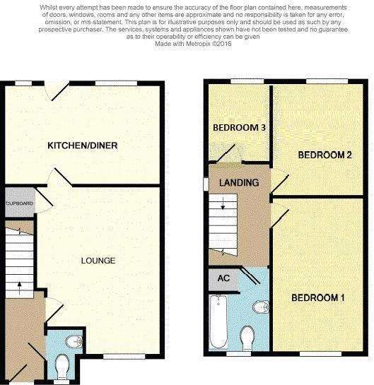 3 bedroom semi-detached house for sale - floorplan