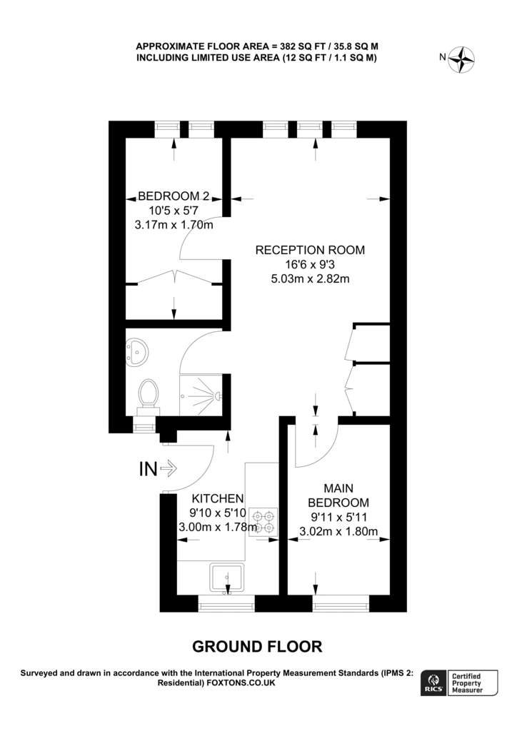 2 bedroom flat to rent - floorplan