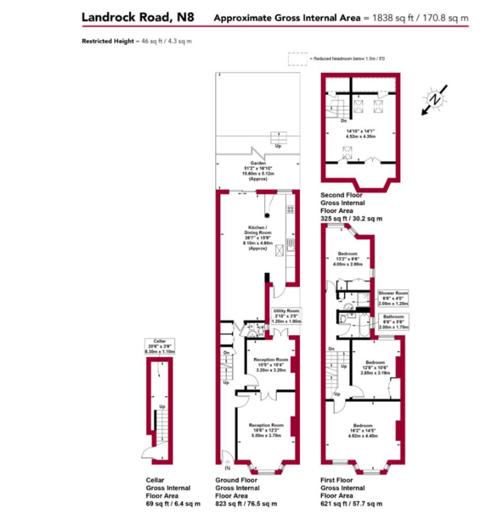 4 bedroom terraced house to rent - floorplan