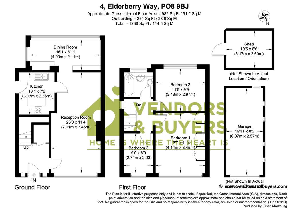 3 bedroom semi-detached house for sale - floorplan