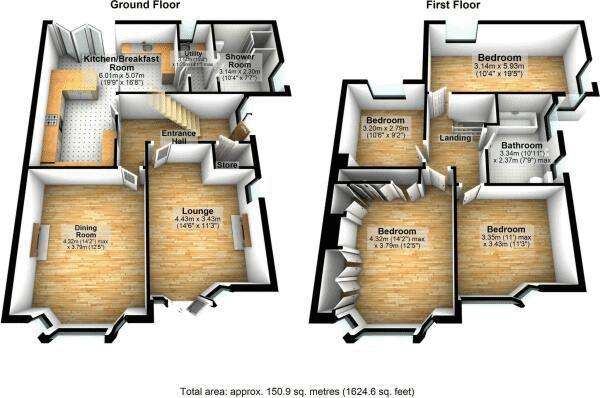 4 bedroom semi-detached house for sale - floorplan