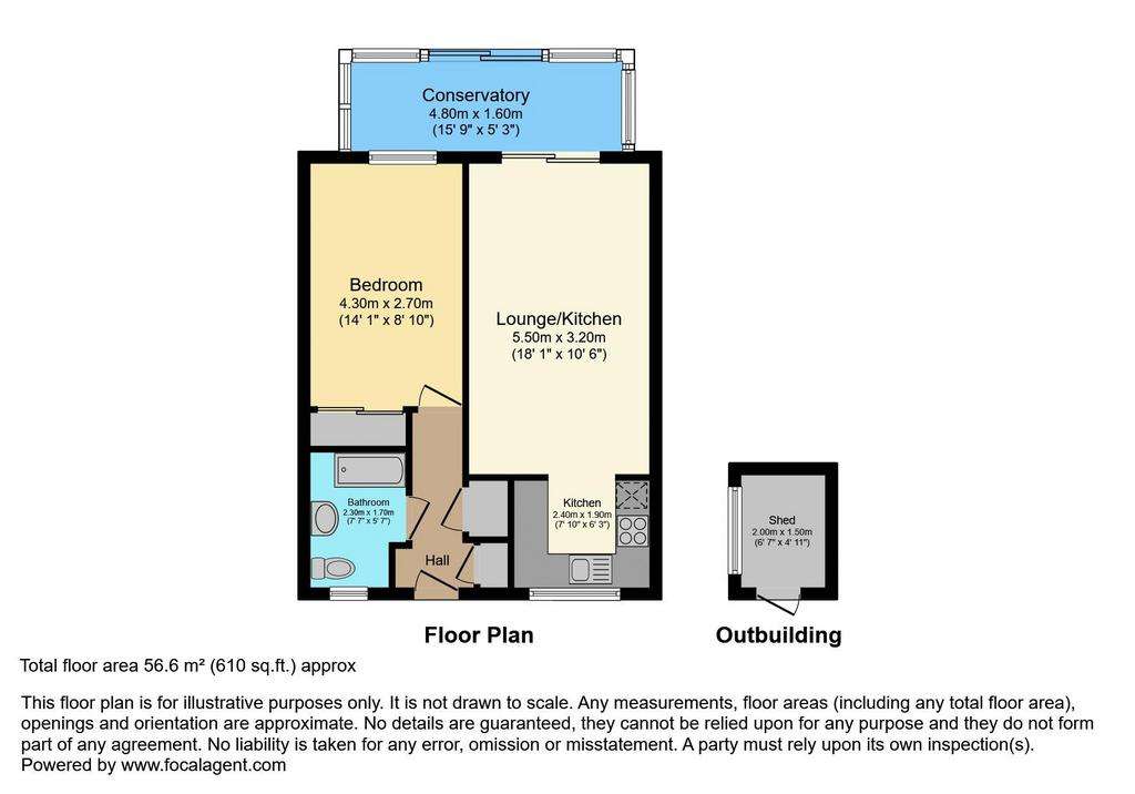 1 bedroom retirement property for sale - floorplan