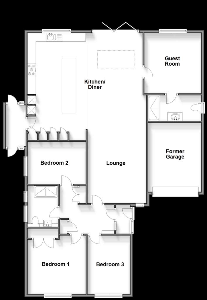 4 bedroom detached bungalow for sale - floorplan