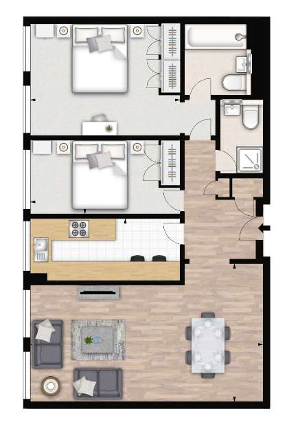 2 bedroom flat to rent - floorplan