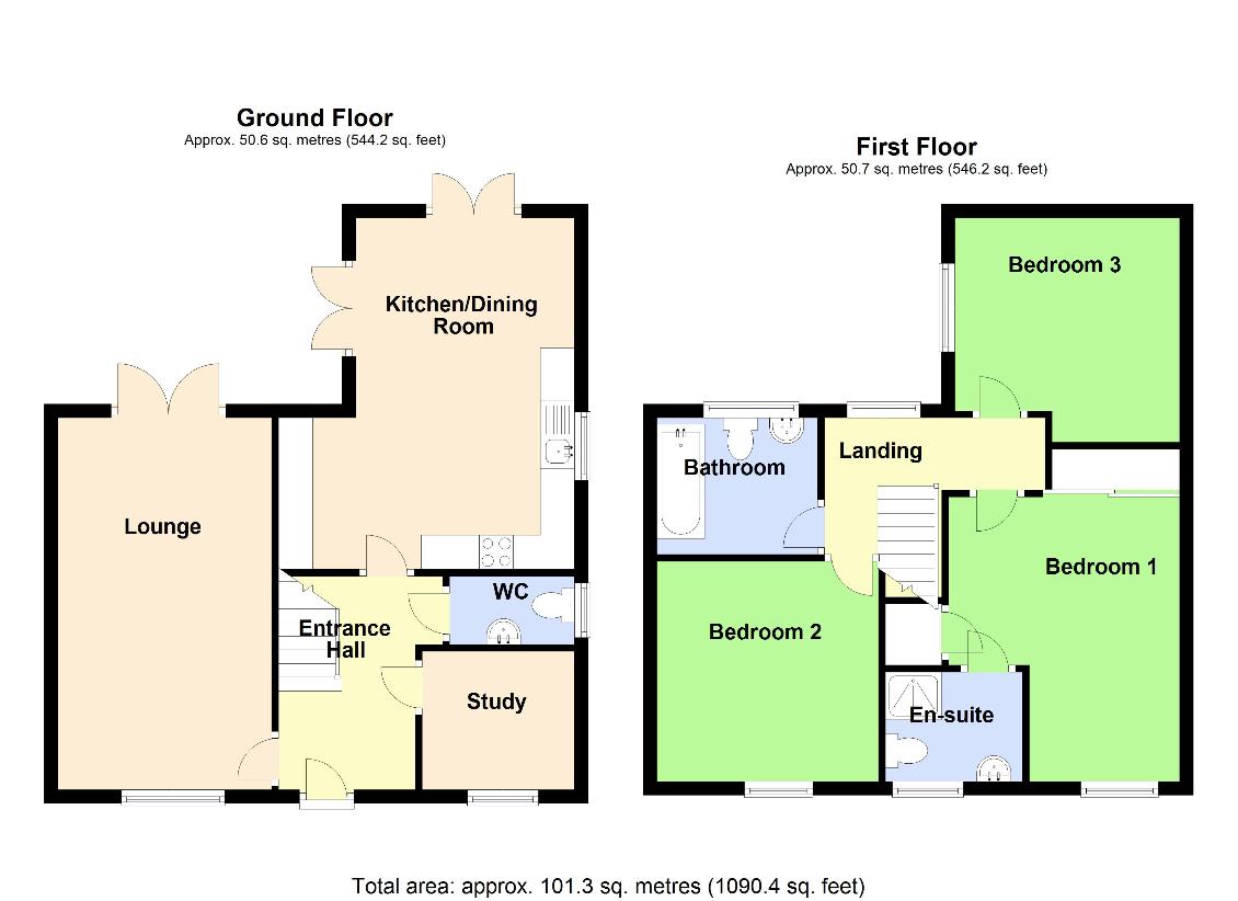 3 bedroom detached house for sale - floorplan