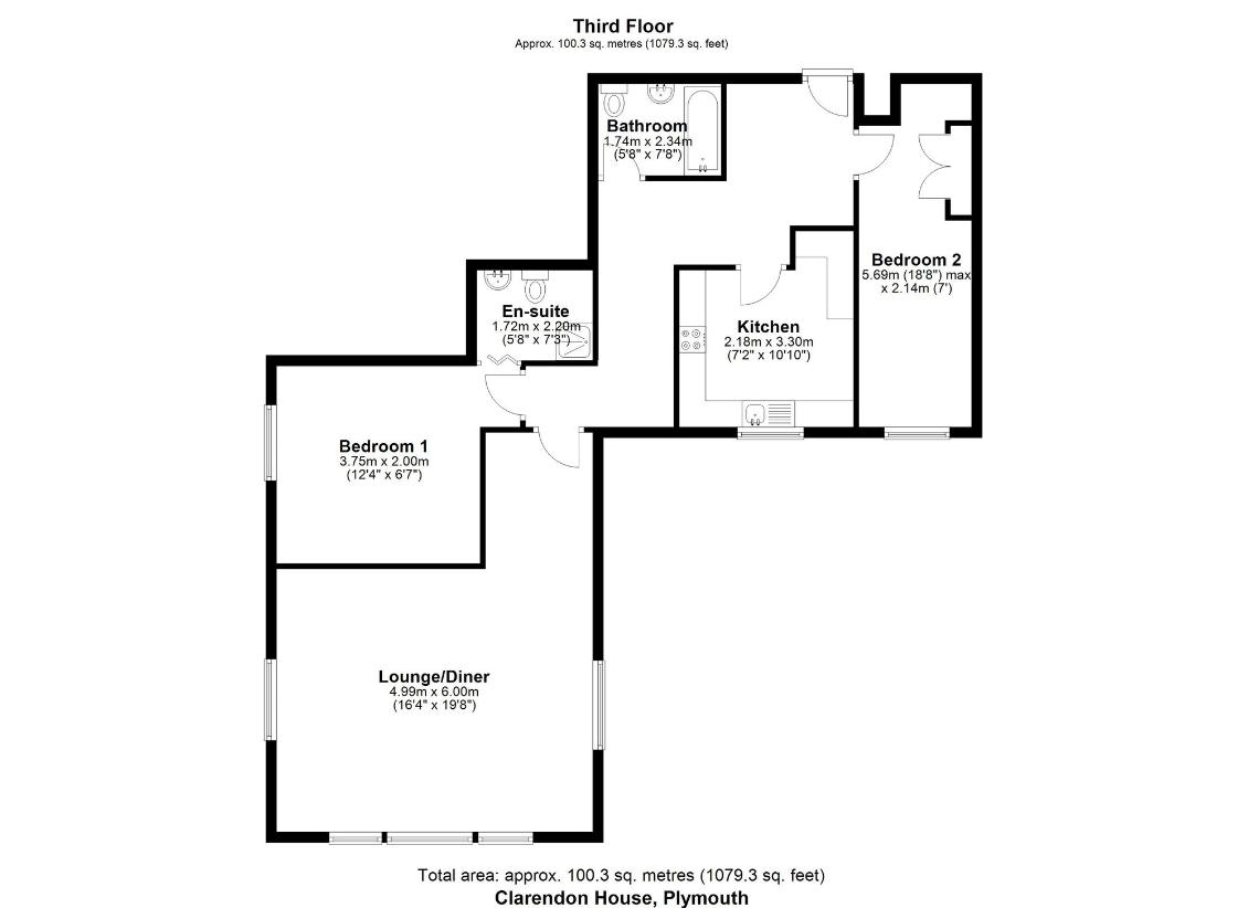 2 bedroom flat for sale - floorplan