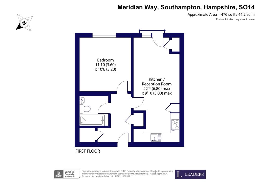 1 bedroom flat for sale - floorplan