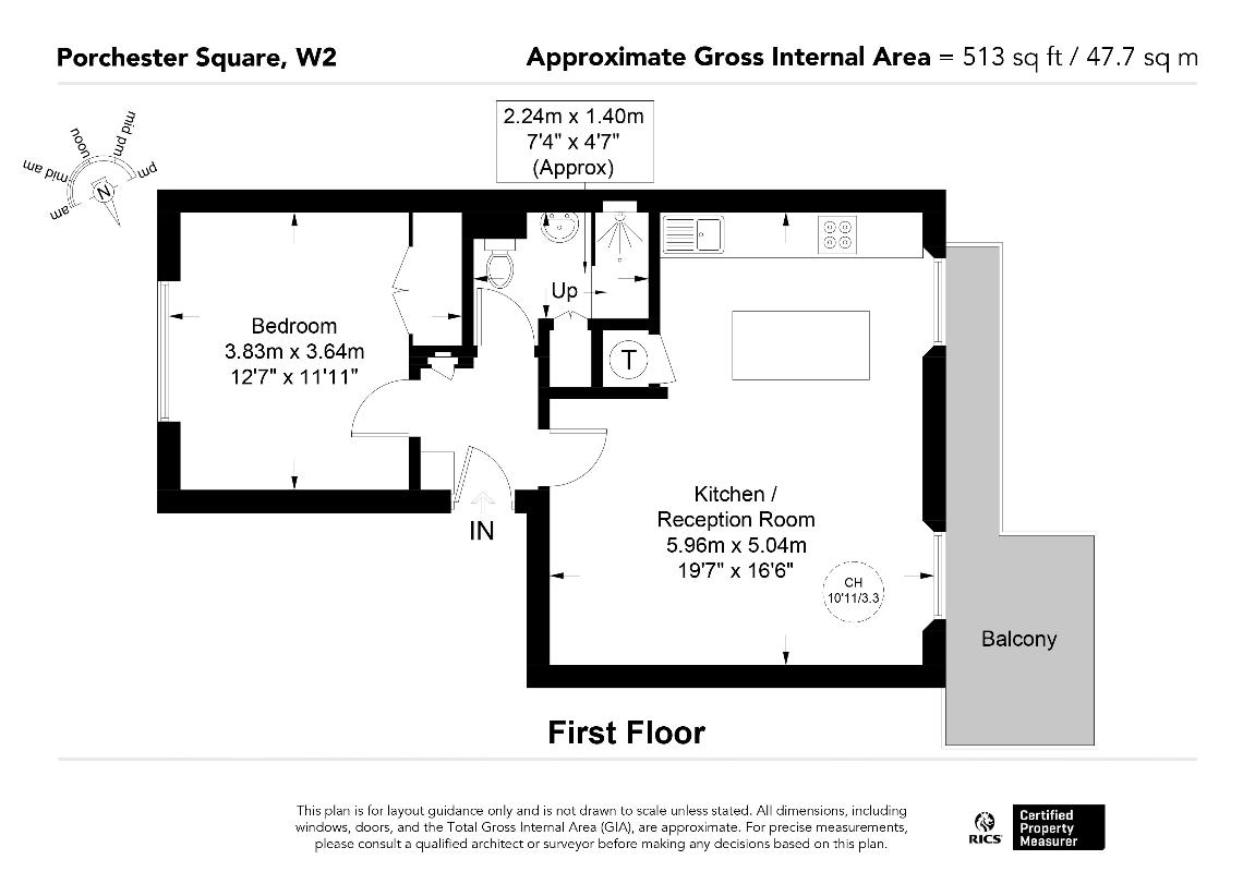 1 bedroom flat for sale - floorplan