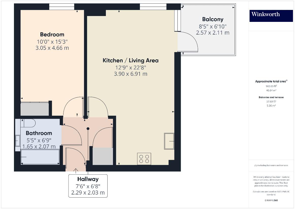 1 bedroom flat for sale - floorplan