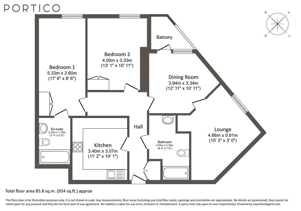 2 bedroom flat for sale - floorplan