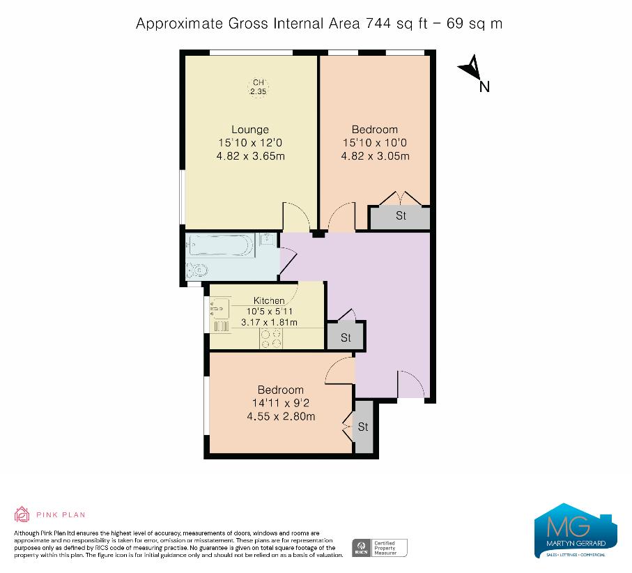 2 bedroom flat for sale - floorplan