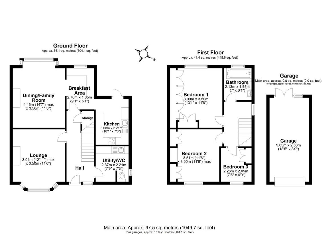 3 bedroom semi-detached house for sale - floorplan